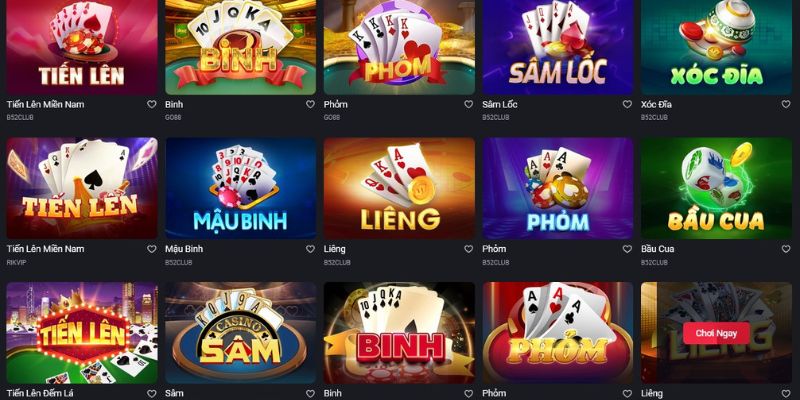 Một số tựa game bài đổi thưởng trực tuyến đáng chơi nhất